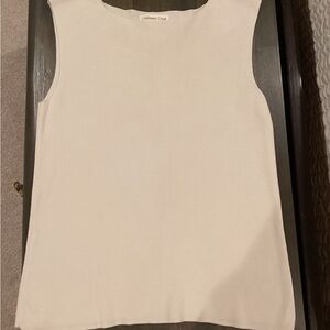 Silk Blend Woven Cream Top